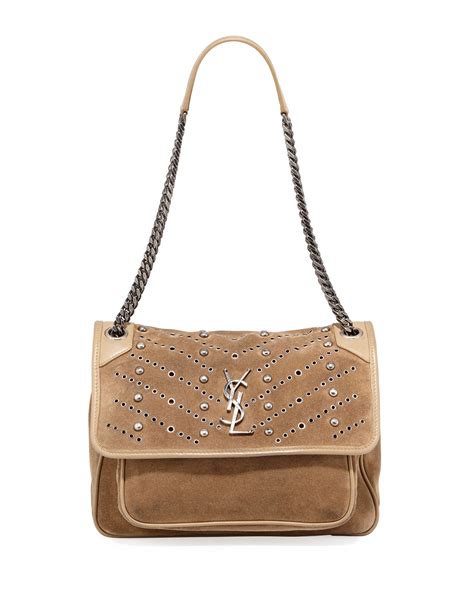 ysl monogram suede shoulder bag|saint laurent monogram shoulder bag.